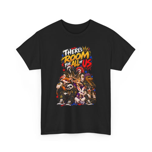 Morikarma Signature T — "There's Room for All of Us" Cute Animal Group Graphic Tee