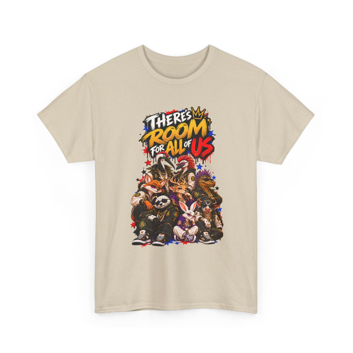 Morikarma Signature T — "There's Room for All of Us" Cute Animal Group Graphic Tee