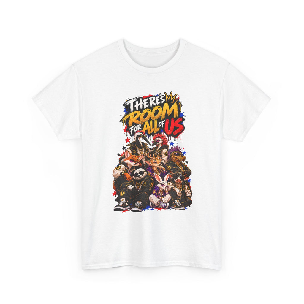 Morikarma Signature T — "There's Room for All of Us" Cute Animal Group Graphic Tee
