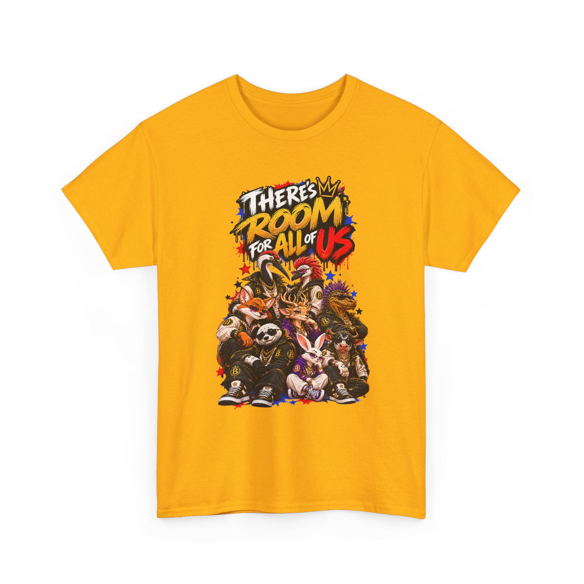 Morikarma Signature T — "There's Room for All of Us" Cute Animal Group Graphic Tee
