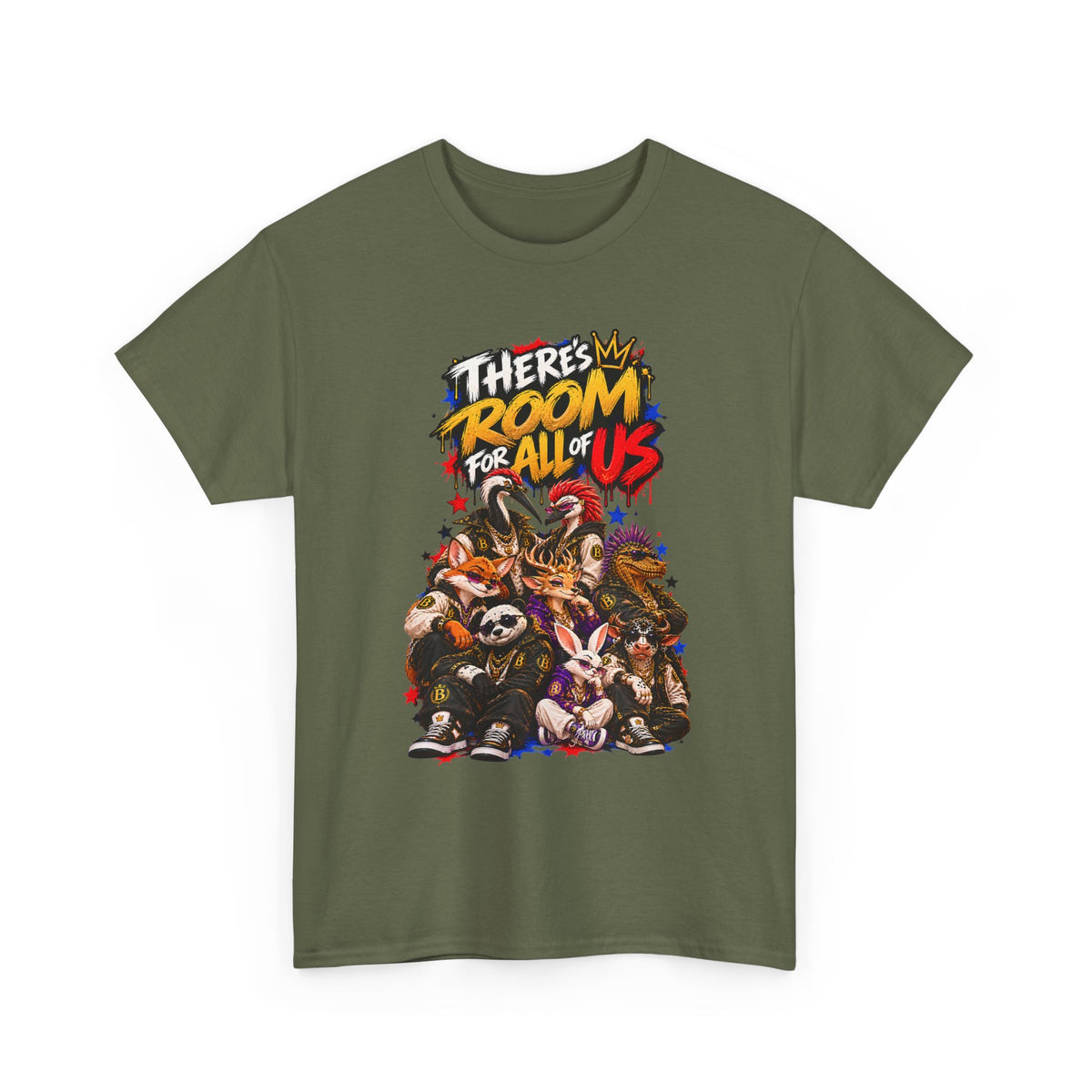 Morikarma Signature T — "There's Room for All of Us" Cute Animal Group Graphic Tee