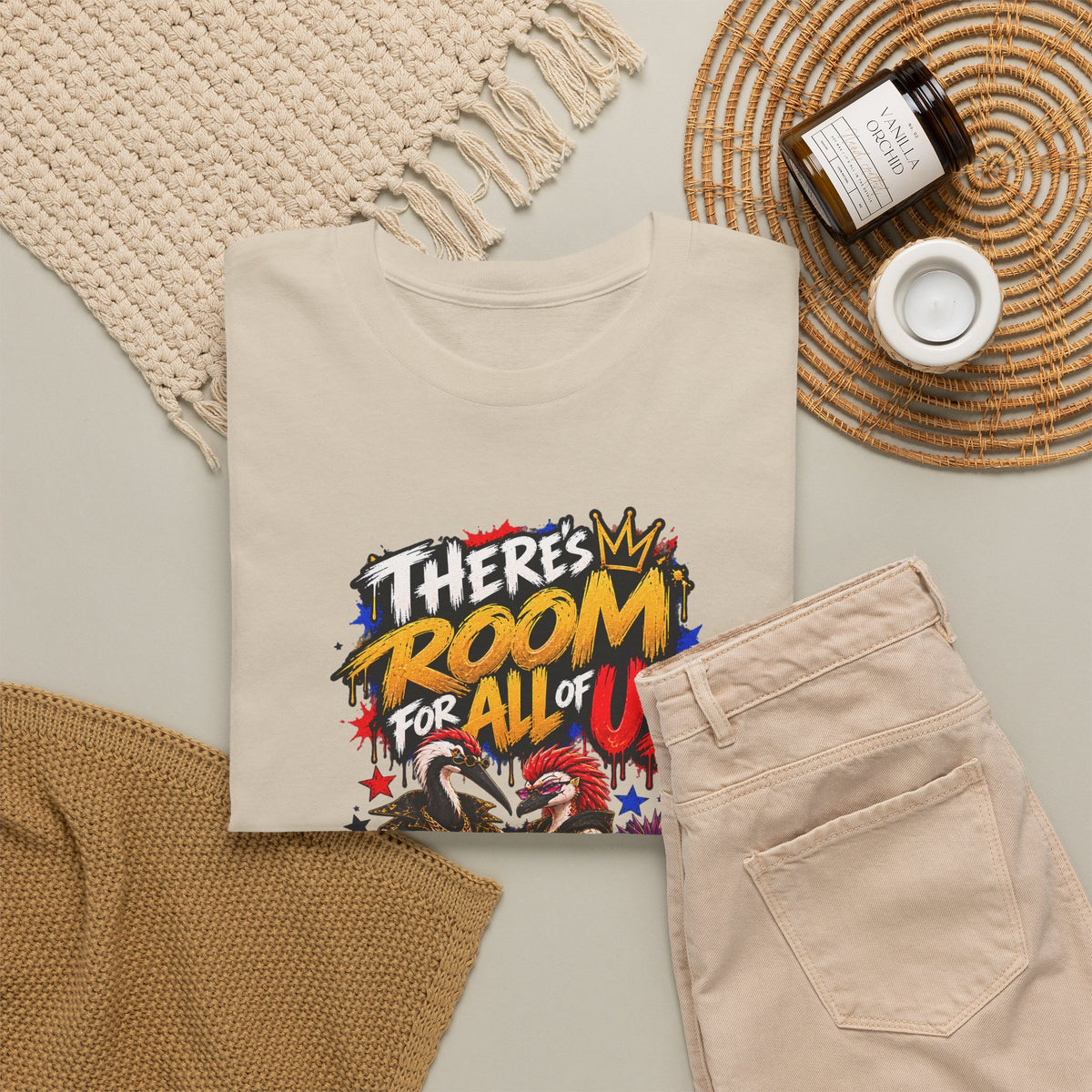 Morikarma Signature T — "There's Room for All of Us" Cute Animal Group Graphic Tee