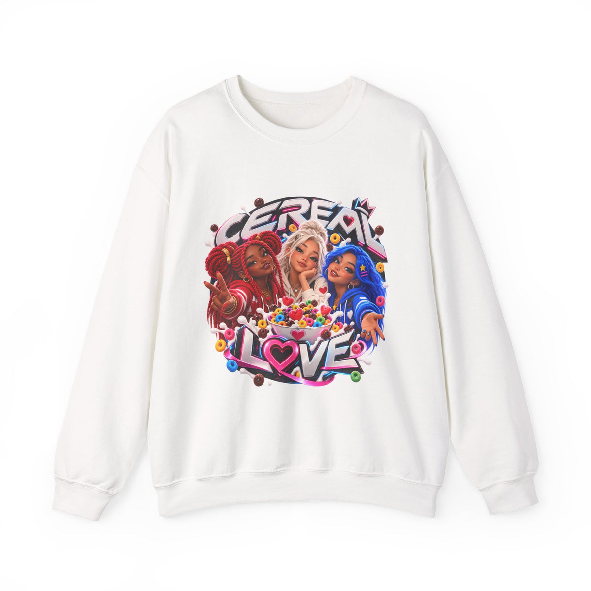 Red, White & Hue: Cereal Love Crewneck Sweatshirt