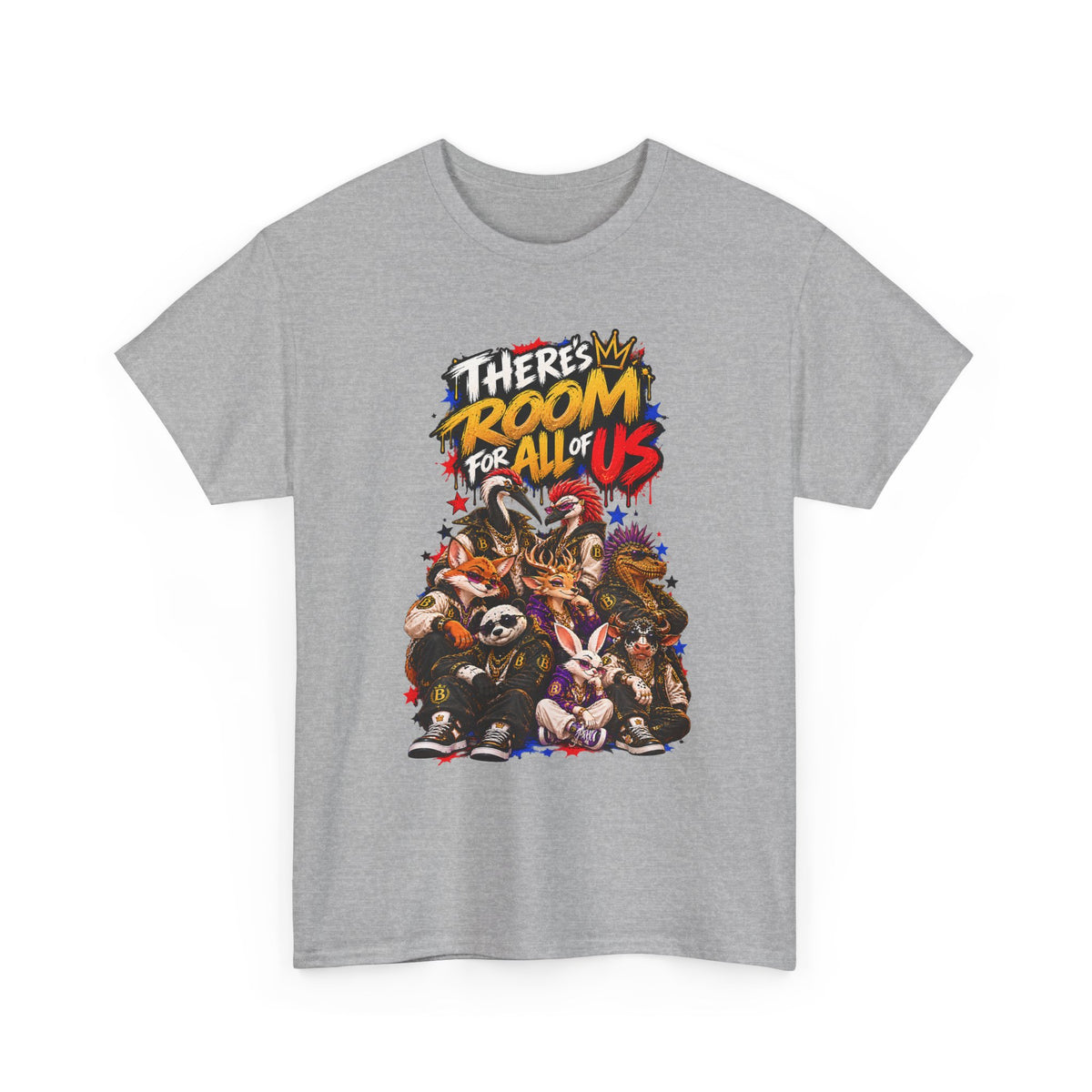 Morikarma Signature T — "There's Room for All of Us" Cute Animal Group Graphic Tee