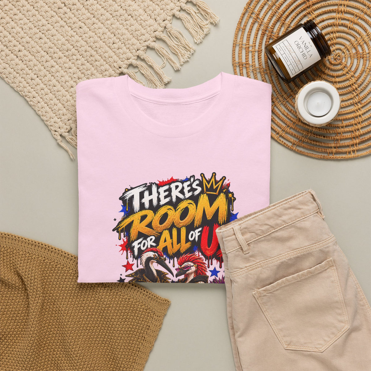 Morikarma Signature T — "There's Room for All of Us" Cute Animal Group Graphic Tee
