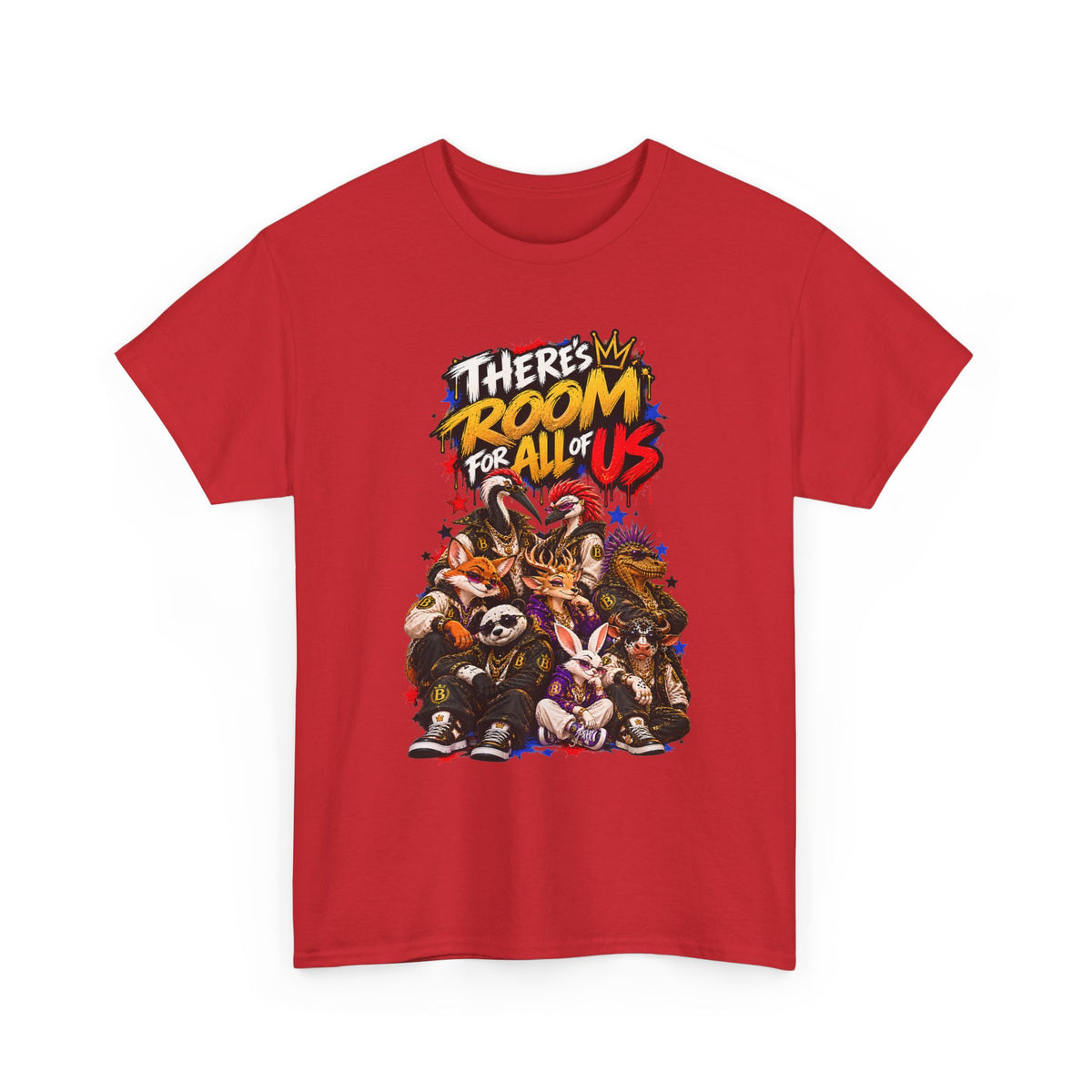 Morikarma Signature T — "There's Room for All of Us" Cute Animal Group Graphic Tee